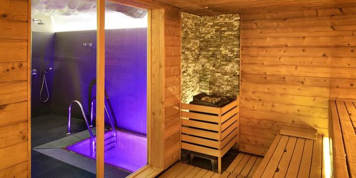 Dokonalé uvolnění v soukromí: privátní sauna či vířivka i 4chodové menu pro dva