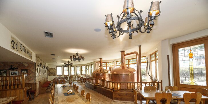 Hotel s pivovarem v Krkonoších: snídaně či polopenze, možnost exkurze i romantické večeře