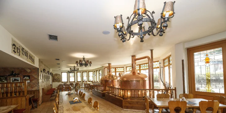 Hotel s pivovarem v Krkonoších: snídaně či polopenze, možnost exkurze i romantické večeře