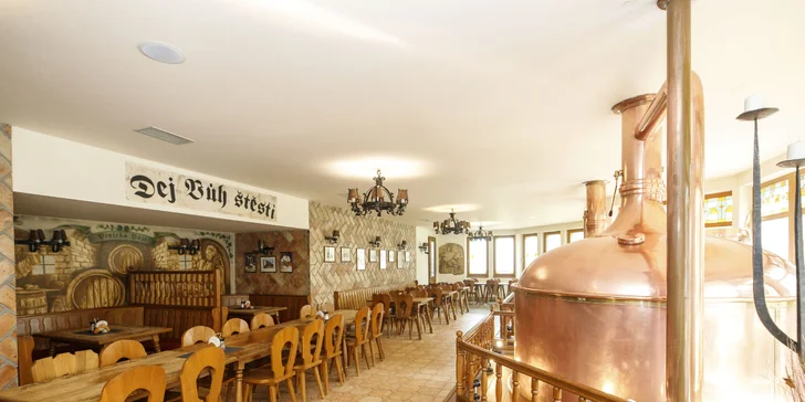 Hotel s pivovarem v Krkonoších: snídaně či polopenze, možnost exkurze i romantické večeře