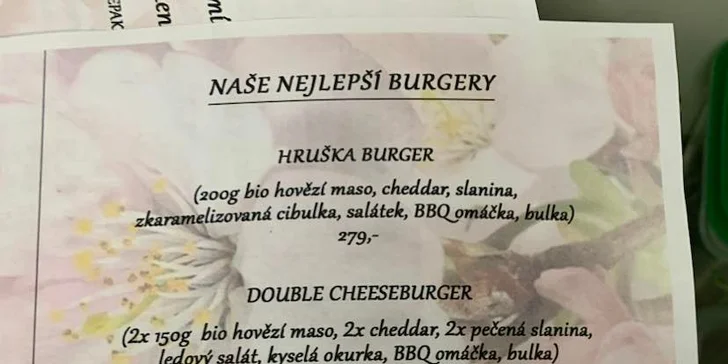 Hovězí burger, hranolky i domácí limonáda pro 1 nebo 2 osoby