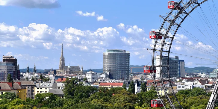 4* dovolená ve Vídni pro 1–4 osoby: hotel u zábavního parku Prátr, vč. snídaně a obřího kola