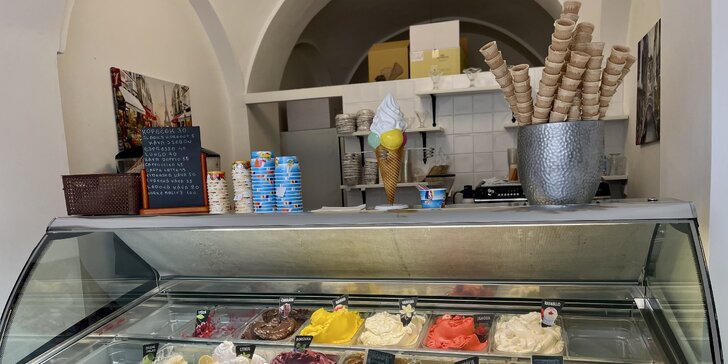 Italská zmrzlina dle denní nabídky a káva s sebou pro 1 nebo 2 osoby