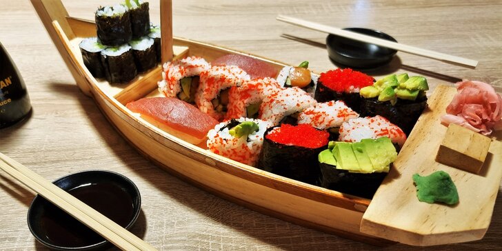 Otevřený voucher na sushi, asijské jídlo, obědový bufet i nápoje v hodnotě 500 až 2000 Kč