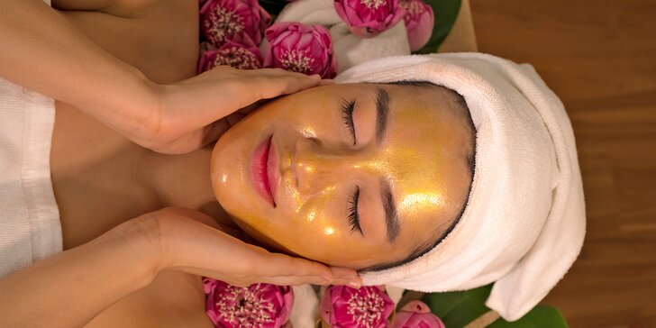 Luxusní kosmetické ošetření se zlatem, kaviárem a phytoretinem pro omlazení pleti