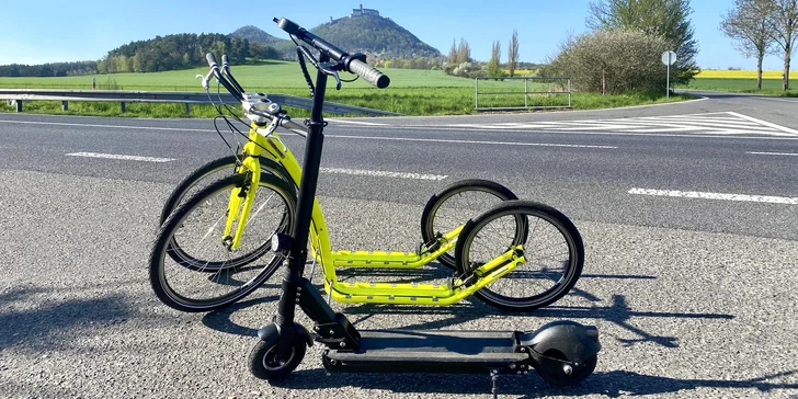 Zapůjčení klasických či elektrických koloběžek pro děti i dospělé na celý den u Bezdězu a Máchova jezera