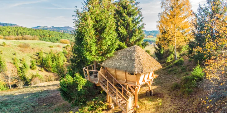 Dobrodružný pobyt v domečku na stromě uprostřed tiché přírody Nízkých Tater