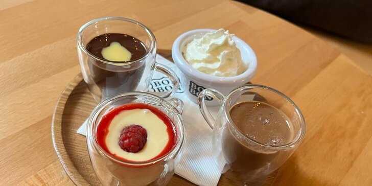 Degustace tří druhů horké čokolády či fondue s lesním ovocem v Chocolaterii Bon Bon: 1 až 3 osoby