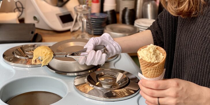 Domácí italská zmrzlina a káva pro 1–2 os. nebo až 1000 g zmrzliny v boxu