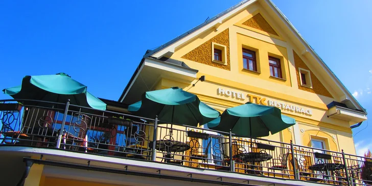 Hotel ve Vrchlabí se stravou i denním vstupem do privátního wellness