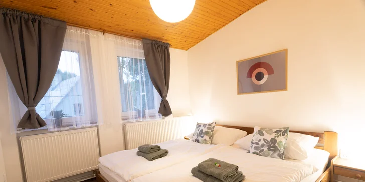 Apartmány v Jizerkách až pro 6 osob: dárek, lahev sektu na pokoji, zahrada, gril, dětské hřiště