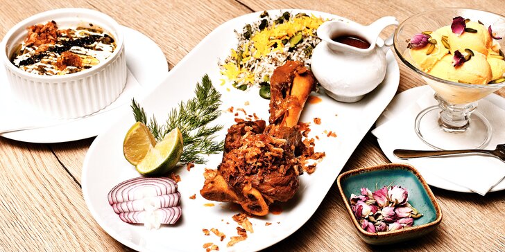 Kulinářská cesta Persií pro dva: polévka, předkrm, kuřecí a jehněčí maso i íránský dezert a čaj
