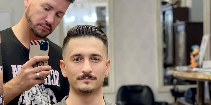 Pánský módní barber střih i úprava vousů v barbershopu na Vinohradech