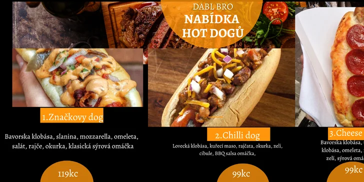 Hot dog či burger s hranolky a nápojem z food trucku u Edenu