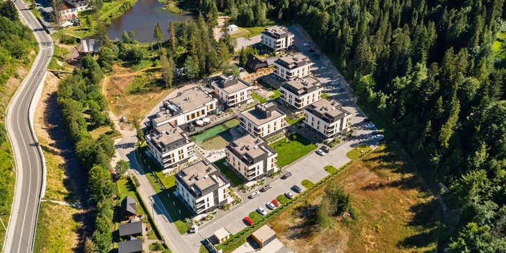 Moderní resort v polských Beskydech: apartmán s kuchyňkou, jídlo a neomezený wellness
