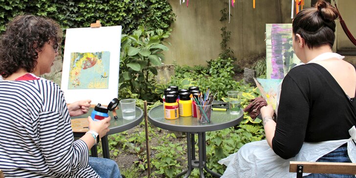 3hodinový workshop malování s profesionální kolumbijskou malířkou pro 1 i 2 osoby