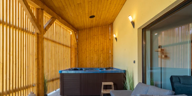 Designově zařízený dům s wellness jen pro vás: 2 ložnice, vířivka, sauna a kapacita až 6 osob