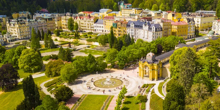 Wellness pobyt v historickém 4* hotelu v Mariánských Lázních: polopenze, až 7 procedur a bazén