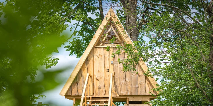 Treehouse na Vysočině: prosklené stěny i střecha s dechberoucím výhledem, venkovní wellness