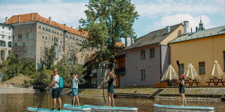 Plavba z Českého Krumlova do Zlaté Koruny na paddleboardu, raftu i kanoi až pro 6 osob