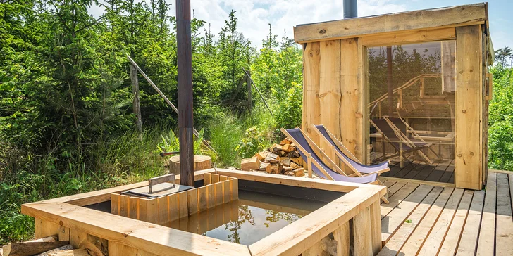 Treehouse na Vysočině: prosklené stěny i střecha s dechberoucím výhledem, venkovní wellness