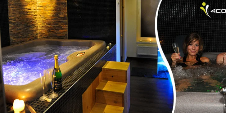 Soukromé VIP spa s vířivkou, saunou a sektem