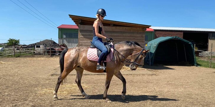 Hodinová projížďka na poníkovi či koni na Rodinné farmě Bukovi pro děti i dospělé