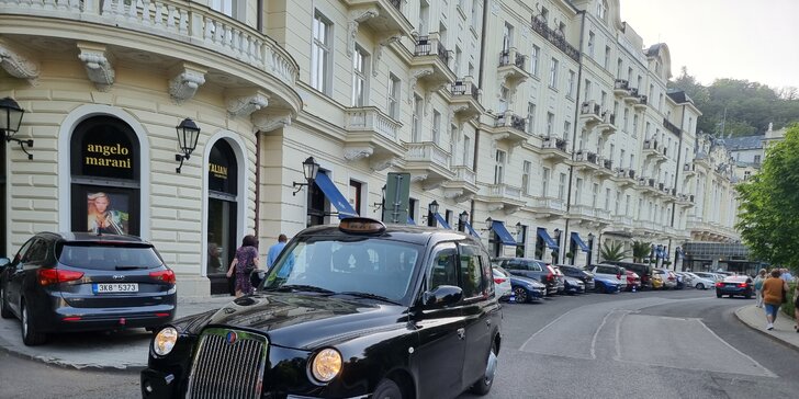 Vyhlídková jízda po Karlových Varech v londýnském taxi Black cab až pro 4 osoby