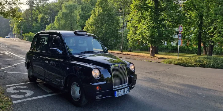 Vyhlídková jízda po Karlových Varech v londýnském taxi Black cab až pro 4 osoby