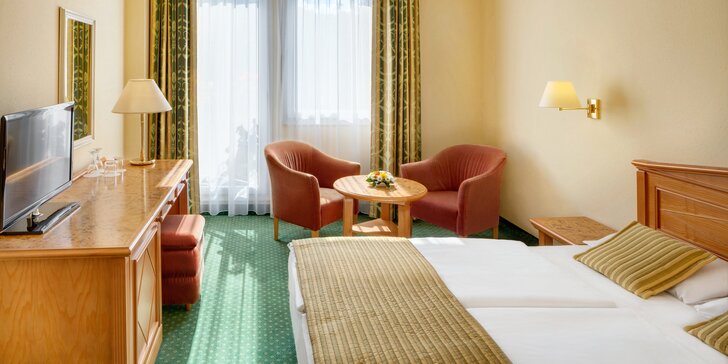 Luxusní 4* hotel v Mariánských Lázních: neomezený wellness, strava i procedury, 2 děti do 11,9 let zdarma