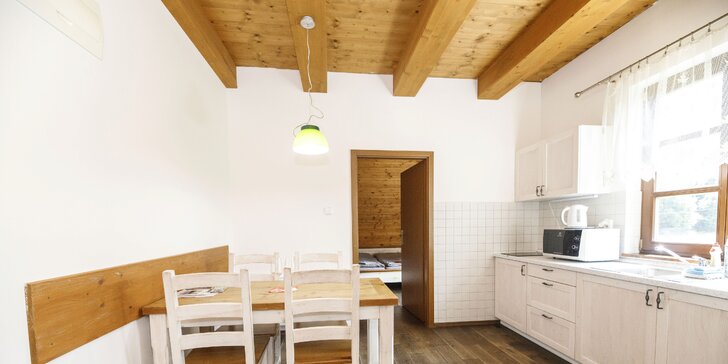 Dolní Lomná v Beskydech: rodinné apartmány s kuchyňkou, polopenze a wellness