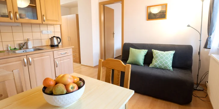 Apartmány v Jizerkách až pro 6 osob: dárek, lahev sektu na pokoji, zahrada, gril, dětské hřiště