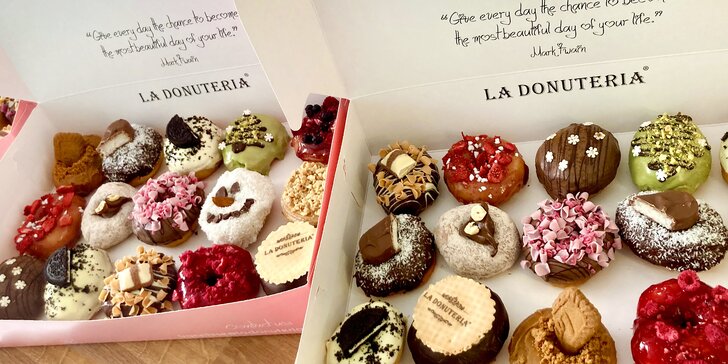 Degustační boxy mini donutů: 9 nebo 15 nejlepších plněných i neplněných druhů