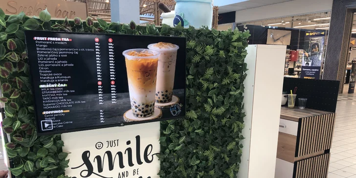 Velký ovocný či mléčný bubble tea i s toppingem dle výběru pro jedno či pár na Borech