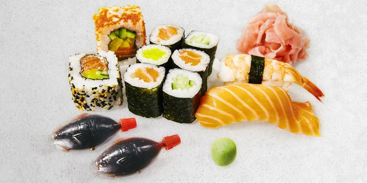 Sushi sety k rozvozu i k os. vyzvednutí: maki, nigiri i kalifornská rolka