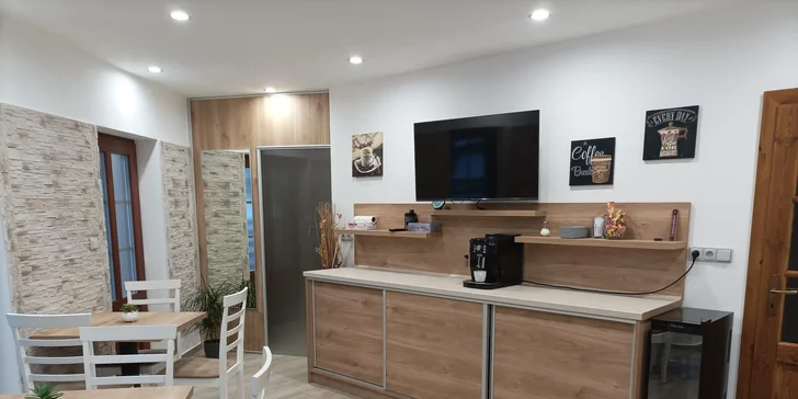 Apartmány v Horní Plané s výhledem na Lipno: venkovní posezení s grilem, infrasauna