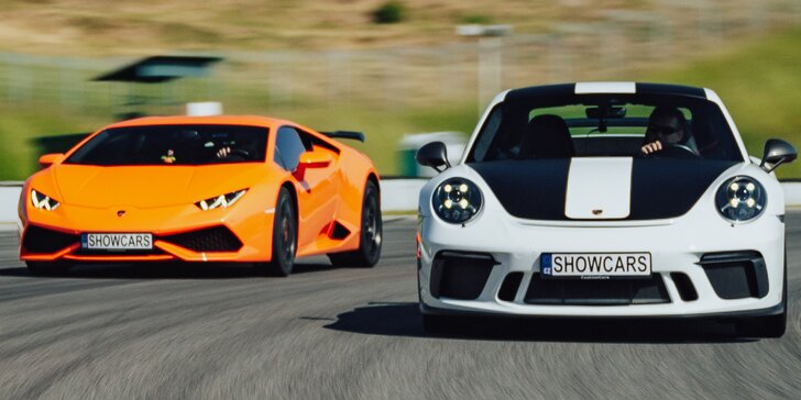 Jízda ve dvou supersportech: Ferrari, Lamborghini, Porsche, Mustang i Subaru