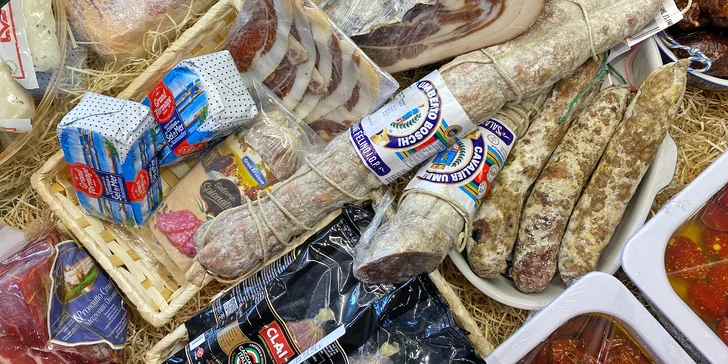 Vouchery do obchodu s delikatesami v Podolí: sýry, uzeniny, olivy, pečivo i vína a bio limonády