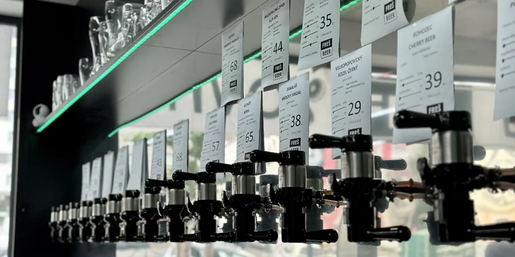 Otevřený voucher na 300 či 500 Kč na jakékoliv točené pivo či nealko z pivotéky Freš Beer