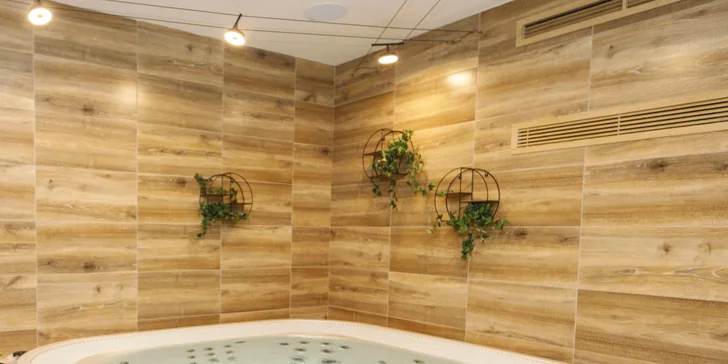 2 hod. v privátním wellness: vířivka, sauna, bazén se slanou vodou i lahev sektu