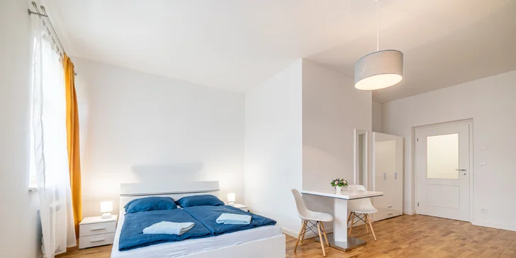 Pohoda v centru Prahy pro 2–4 osoby: moderní apartmány s kuchyňkou