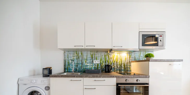 Pohoda v centru Prahy pro 2–4 osoby: moderní apartmány s kuchyňkou
