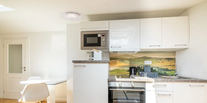 Pohoda v centru Prahy pro 2–4 osoby: moderní apartmány s kuchyňkou