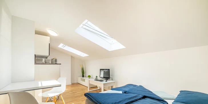 Pohoda v centru Prahy pro 2–4 osoby: moderní apartmány s kuchyňkou