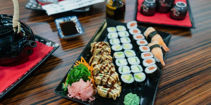 Sushi sety s 26 až 85 kousky: maki, nigiri a další rolky s rybami i zeleninou