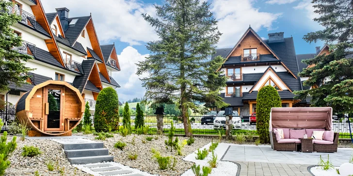 Lesní apartmány blízko aquaparku Terma Bania: privátní wellness, snídaně a slevy na zábavu
