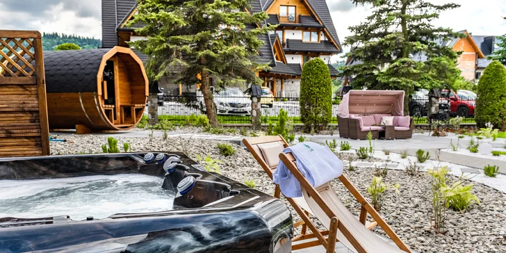 Lesní apartmány blízko aquaparku Terma Bania: privátní wellness, snídaně a slevy na zábavu