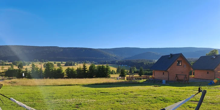 Luxusní chata v Kladské kotlině až pro 8 osob: kuchyňka, gril i sauna