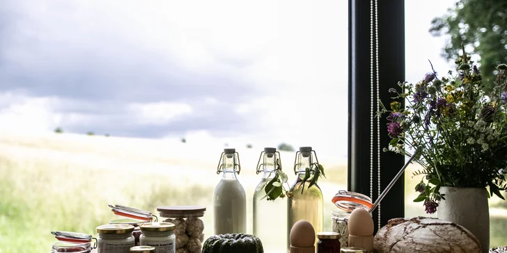 Nádherný tiny house v Jizerkách: koupelna, vybavená kuchyně, snídaňová bedýnka, terasa a klid