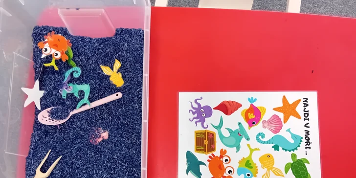 Sensory play: herna o 10-15 stanovištích s aktivitami pro rozvoj jemné motoriky, 1-5 vstupů